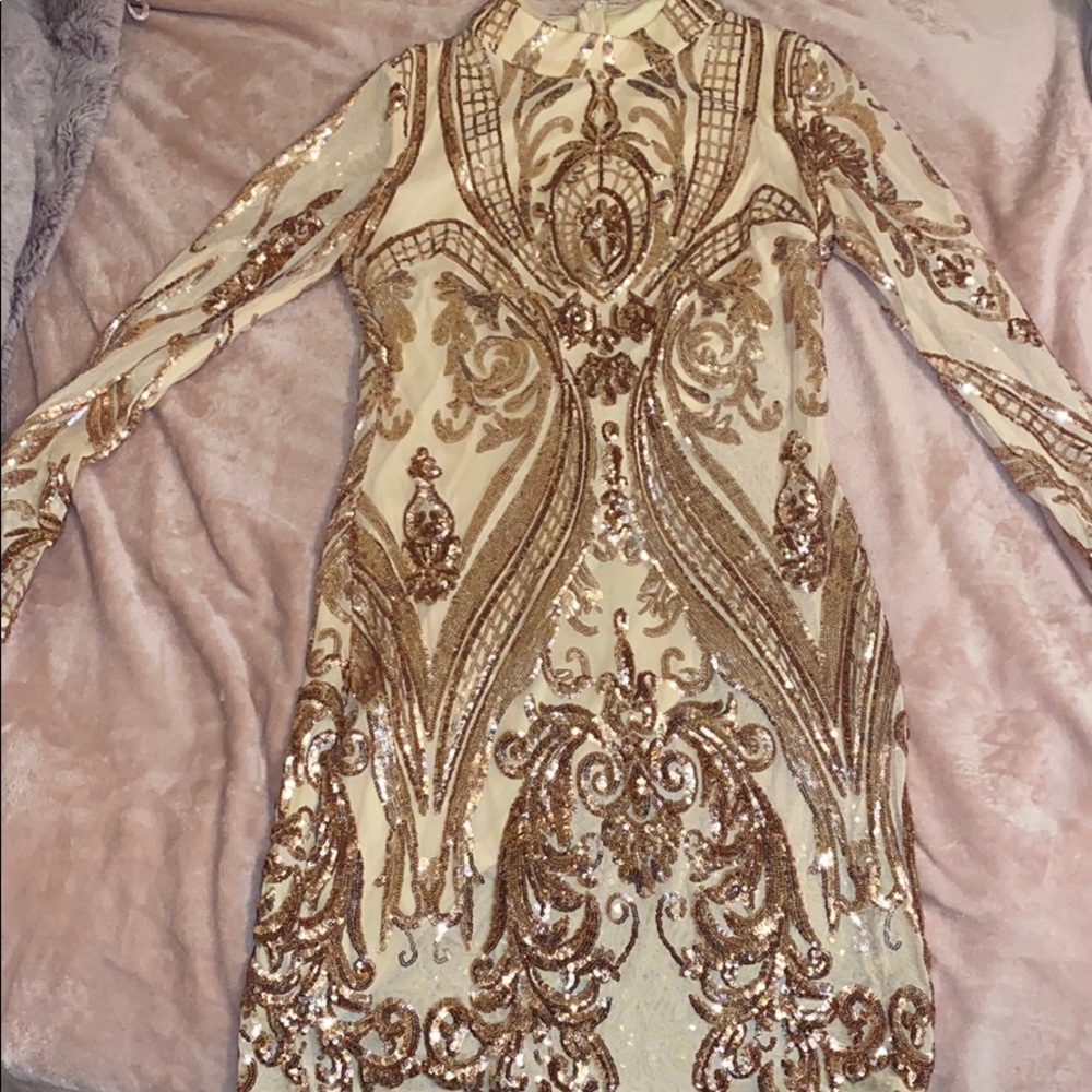 Gold sequin bodycon dress